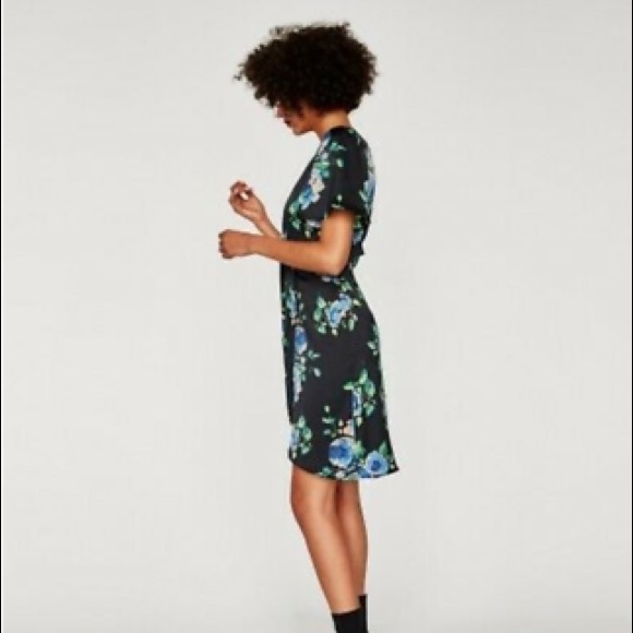 Zara Dresses Zara Knotted Floral Print Wrap Dress Poshmark